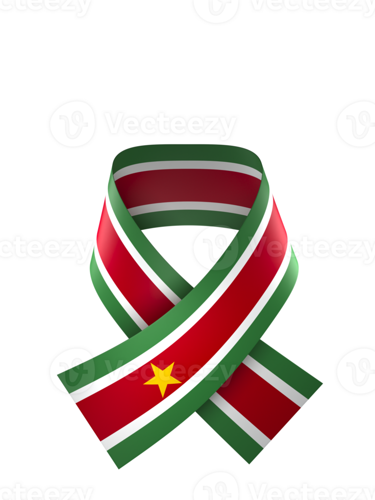 Suriname flag element design national independence day banner ribbon png