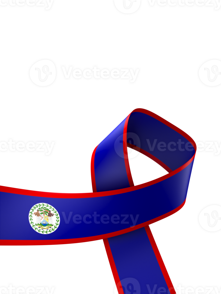Belize flag element design national independence day banner ribbon png