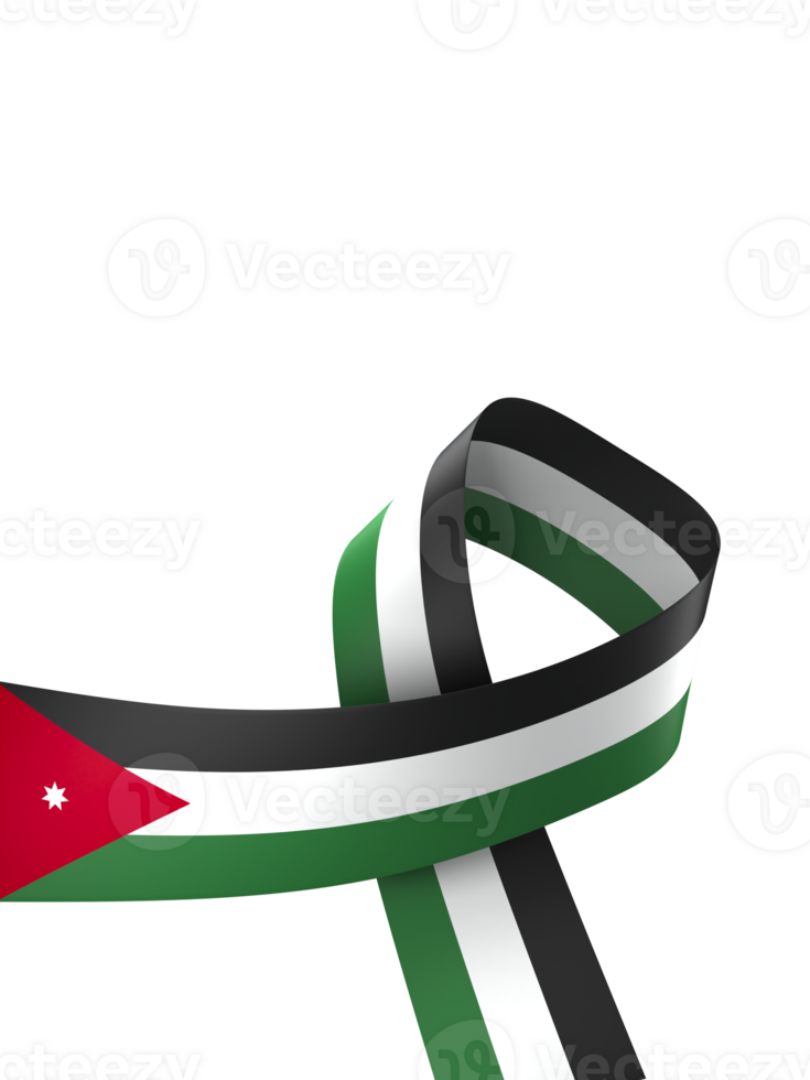 Jordan flag element design national independence day banner ribbon png