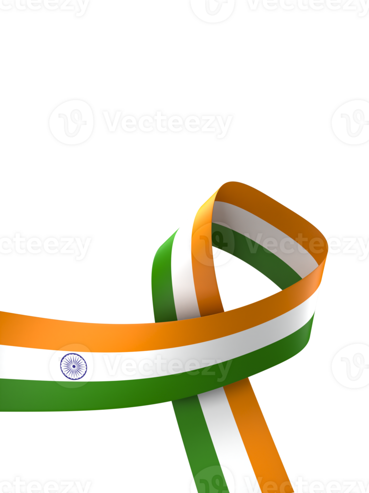 India flag element design national independence day banner ribbon png