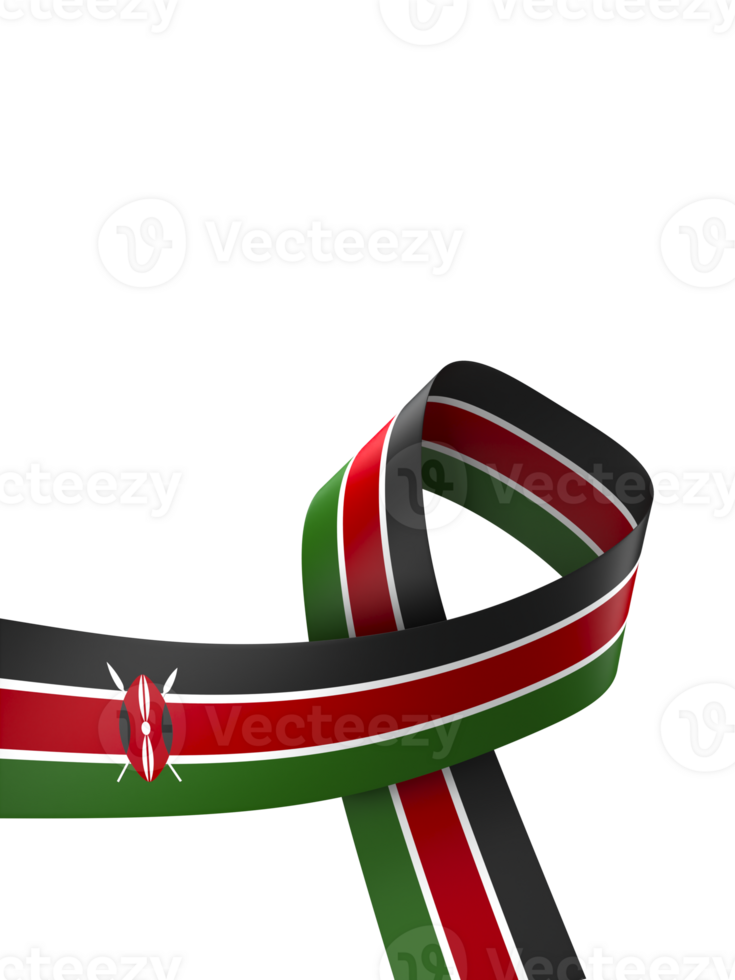 Kenya flag element design national independence day banner ribbon png