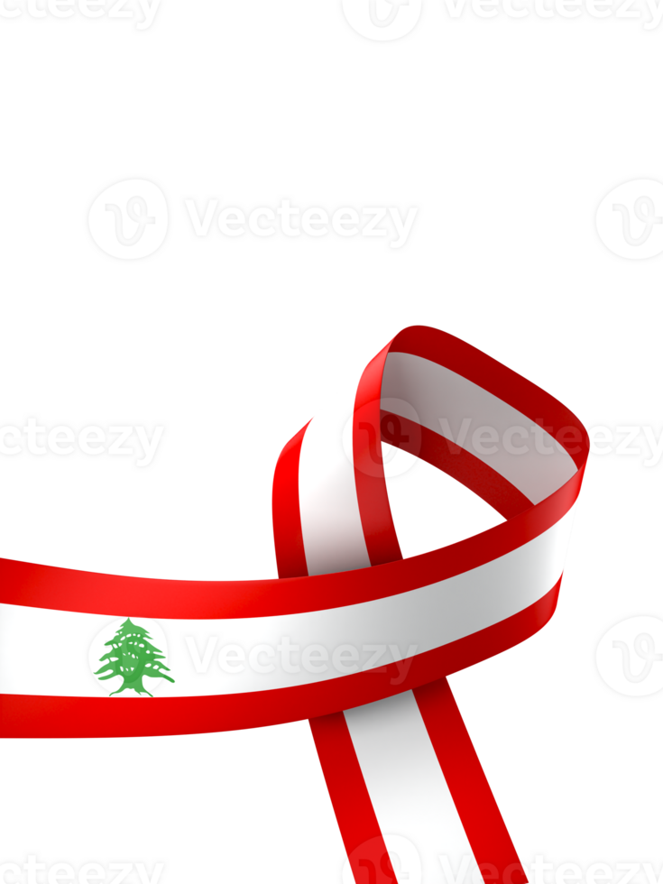 Lebanon flag element design national independence day banner ribbon png