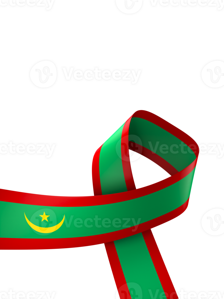 Mauritania flag element design national independence day banner ribbon png