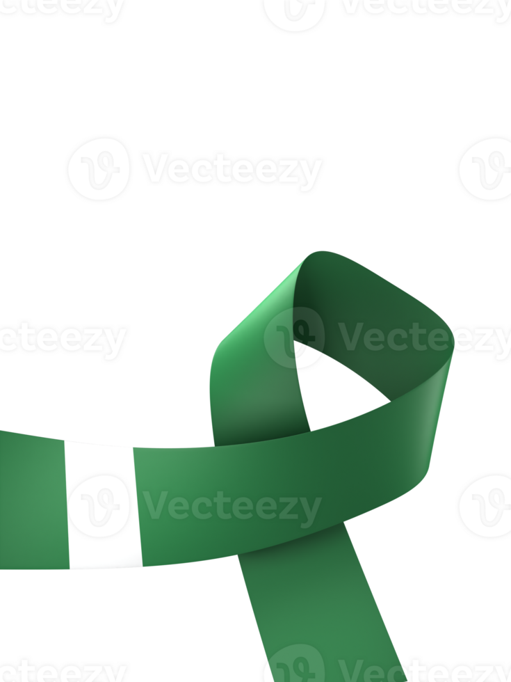 Nigeria flag element design national independence day banner ribbon png