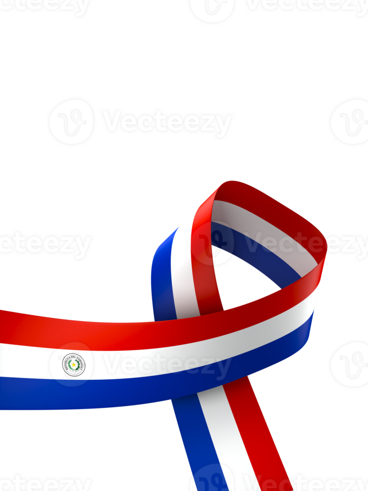 Paraguay flag element design national independence day banner ribbon png