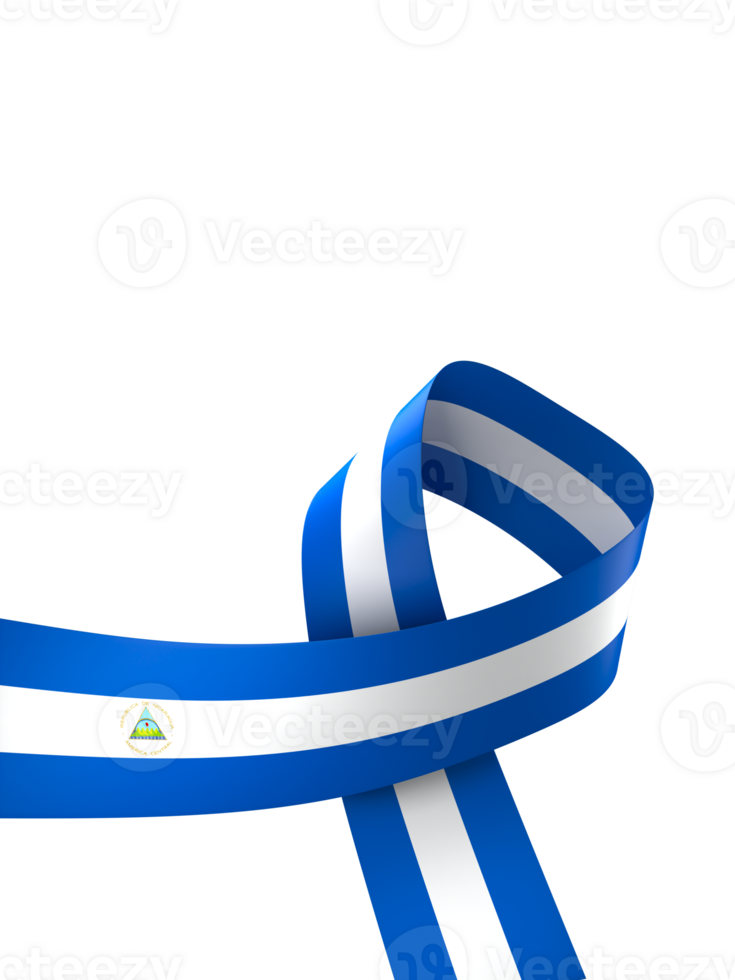 Nicaragua flag element design national independence day banner ribbon png