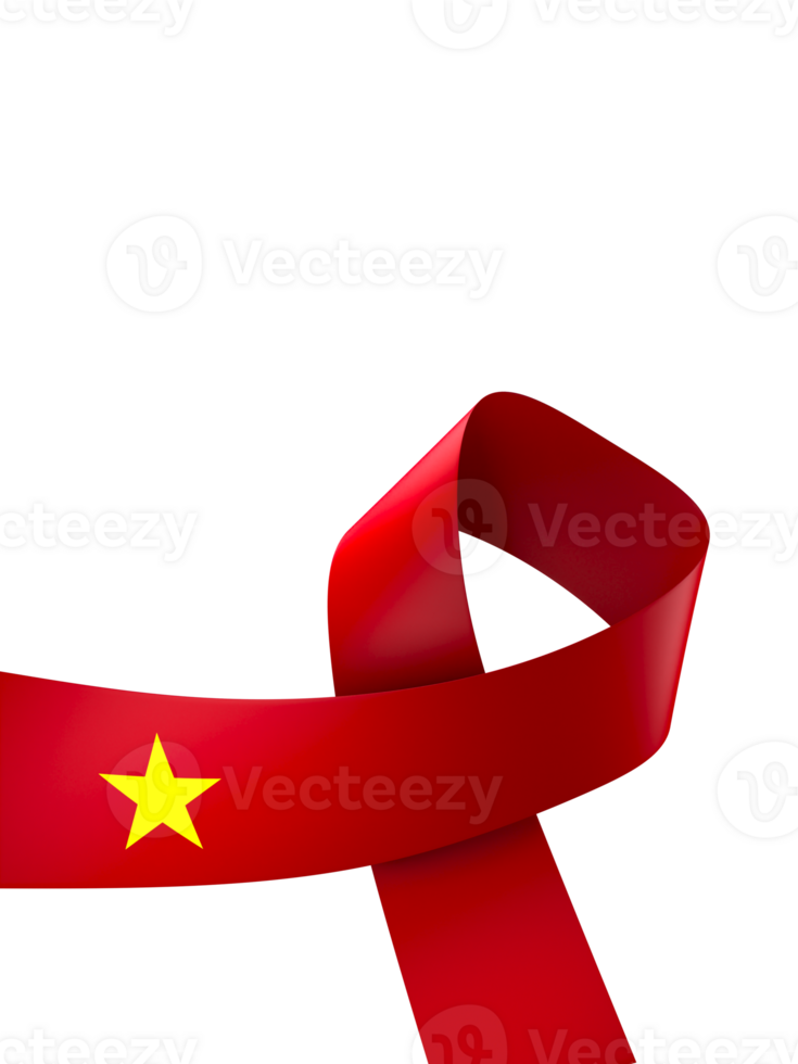 Vietnam flag element design national independence day banner ribbon png