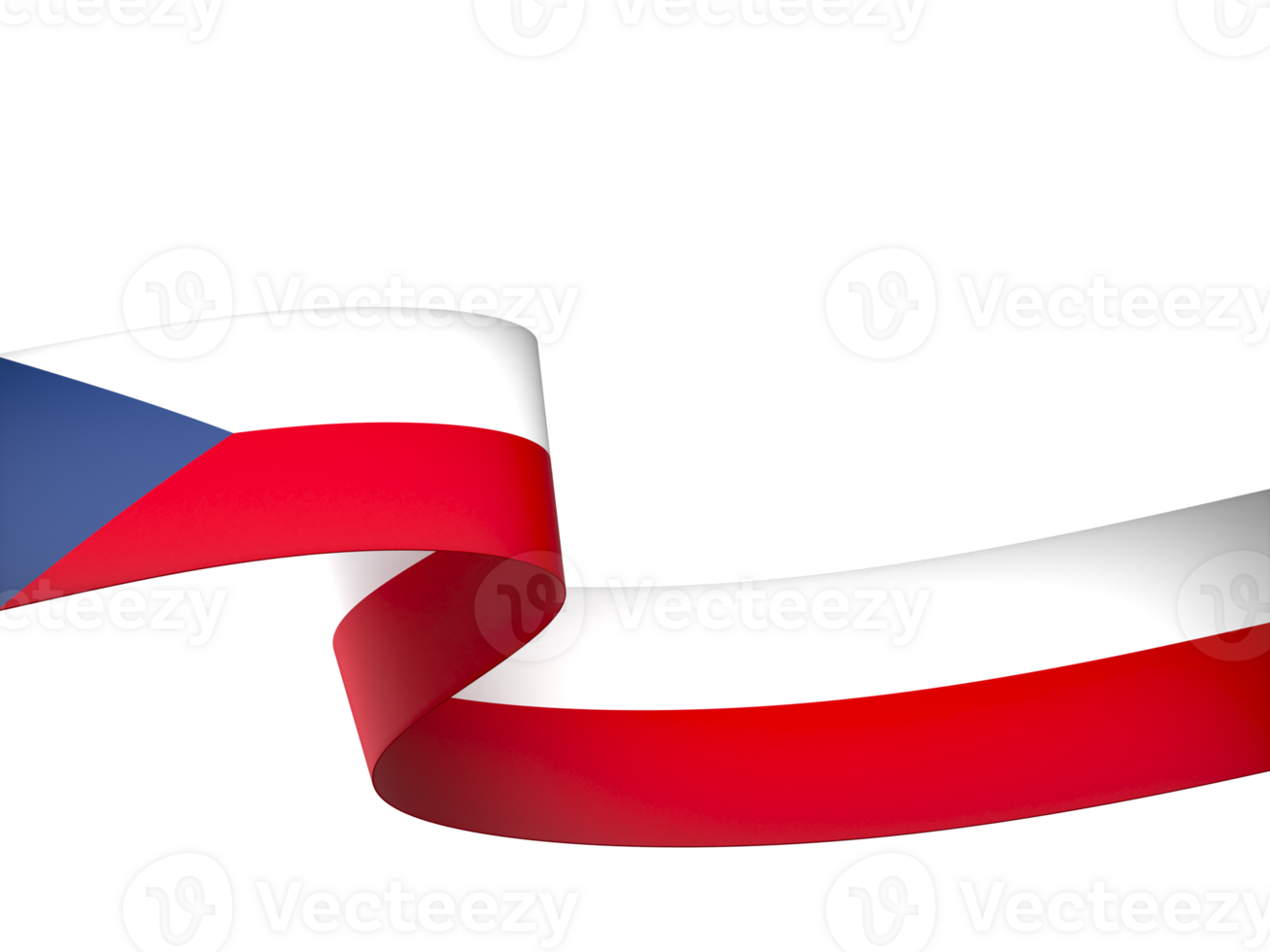 Czech Republic flag element design national independence day banner ribbon png