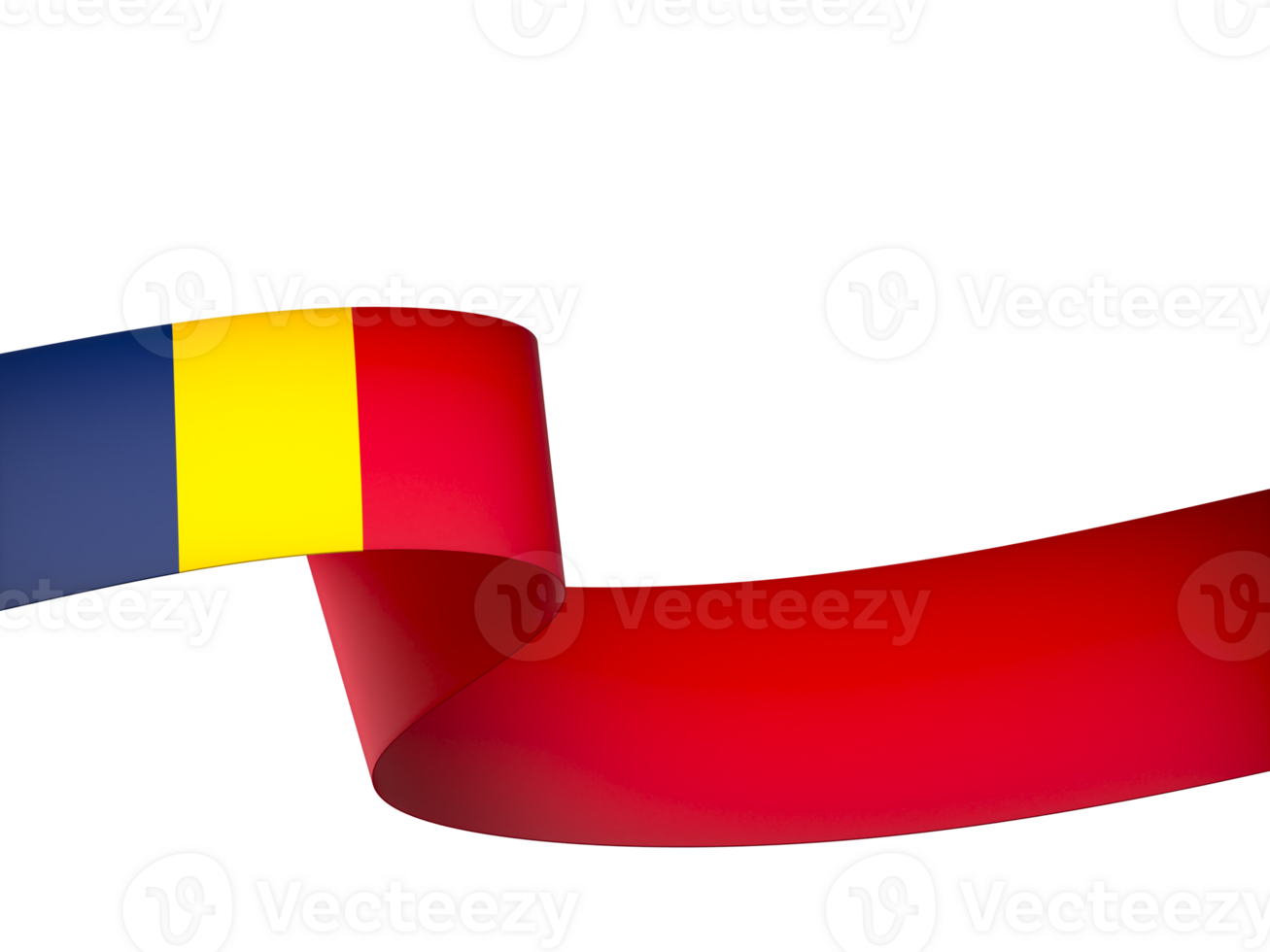 Chad flag element design national independence day banner ribbon png