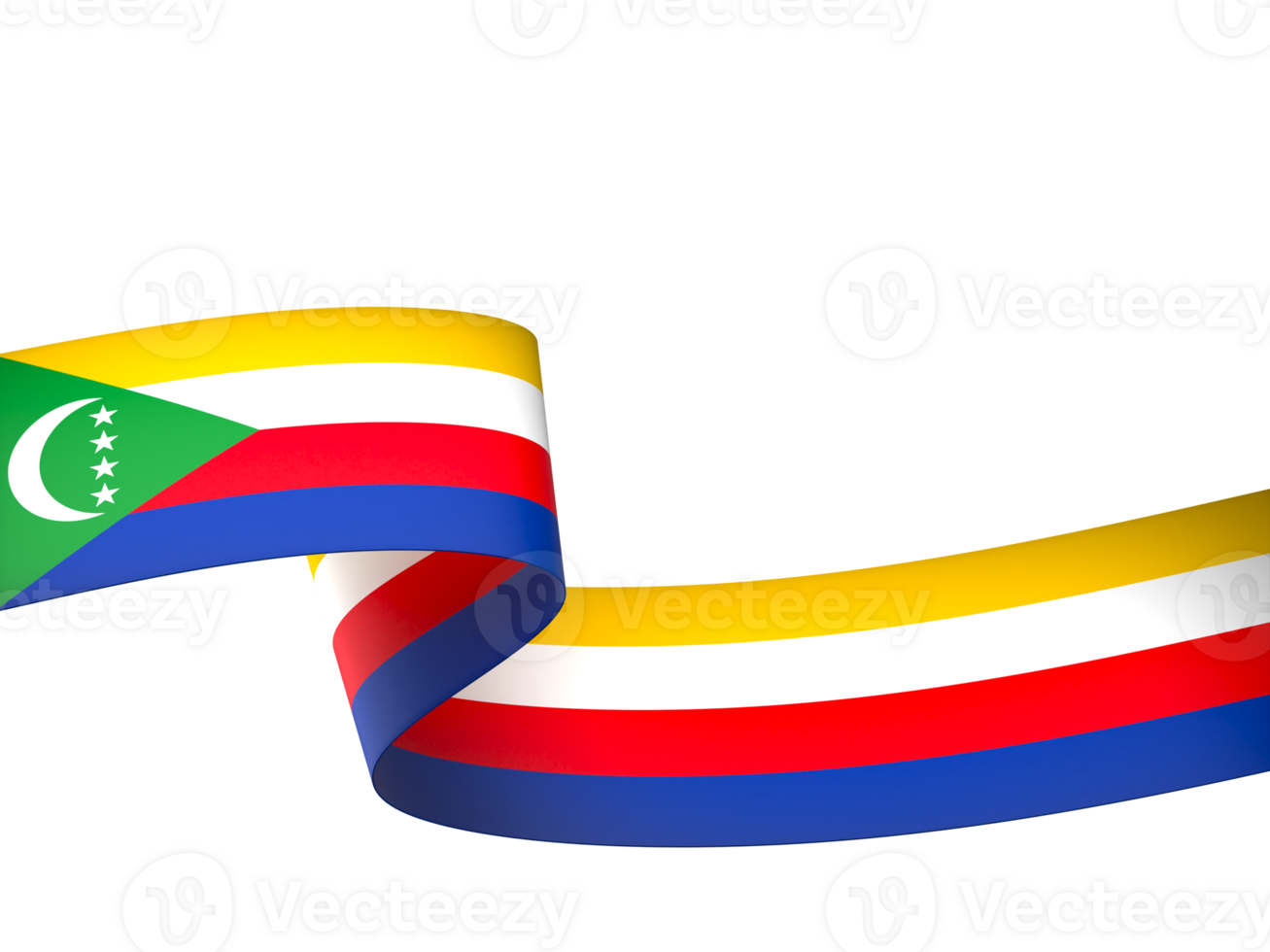 Comoros flag element design national independence day banner ribbon png
