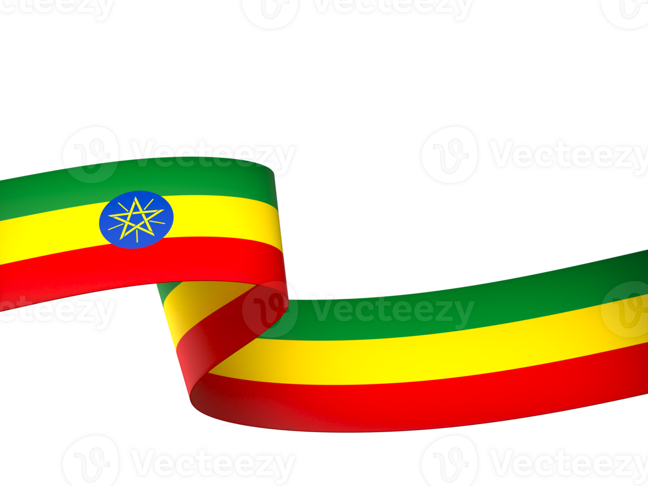 Ethiopia flag element design national independence day banner ribbon png