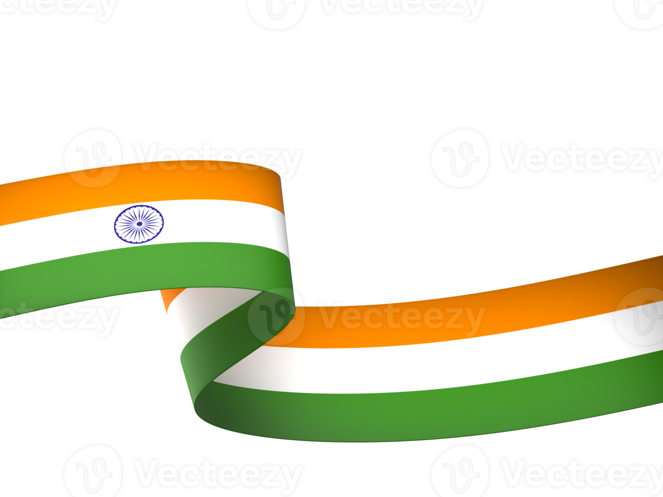 India flag element design national independence day banner ribbon png