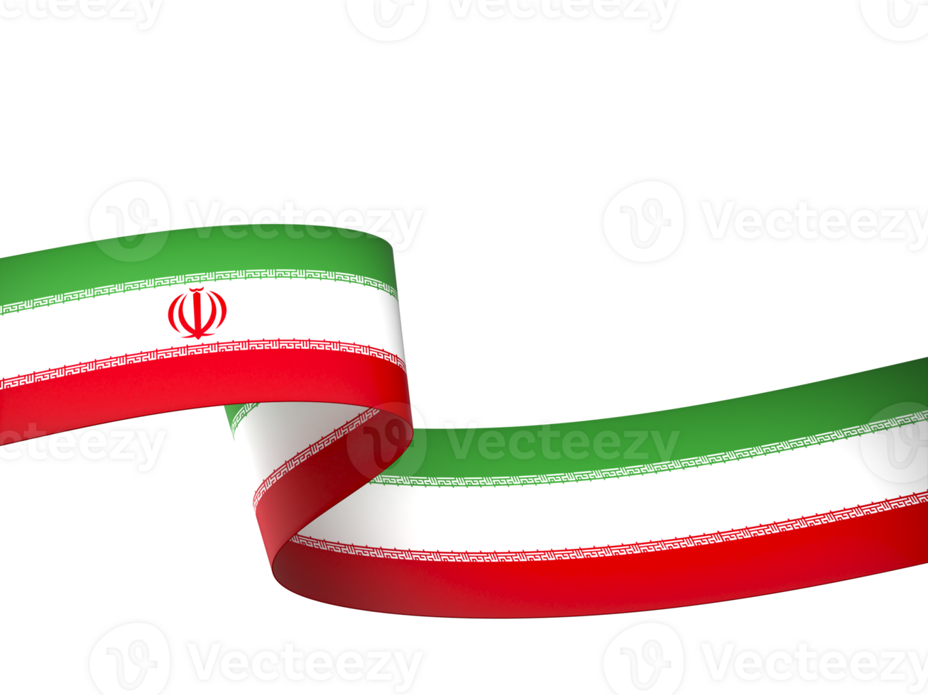 Iran flag element design national independence day banner ribbon png