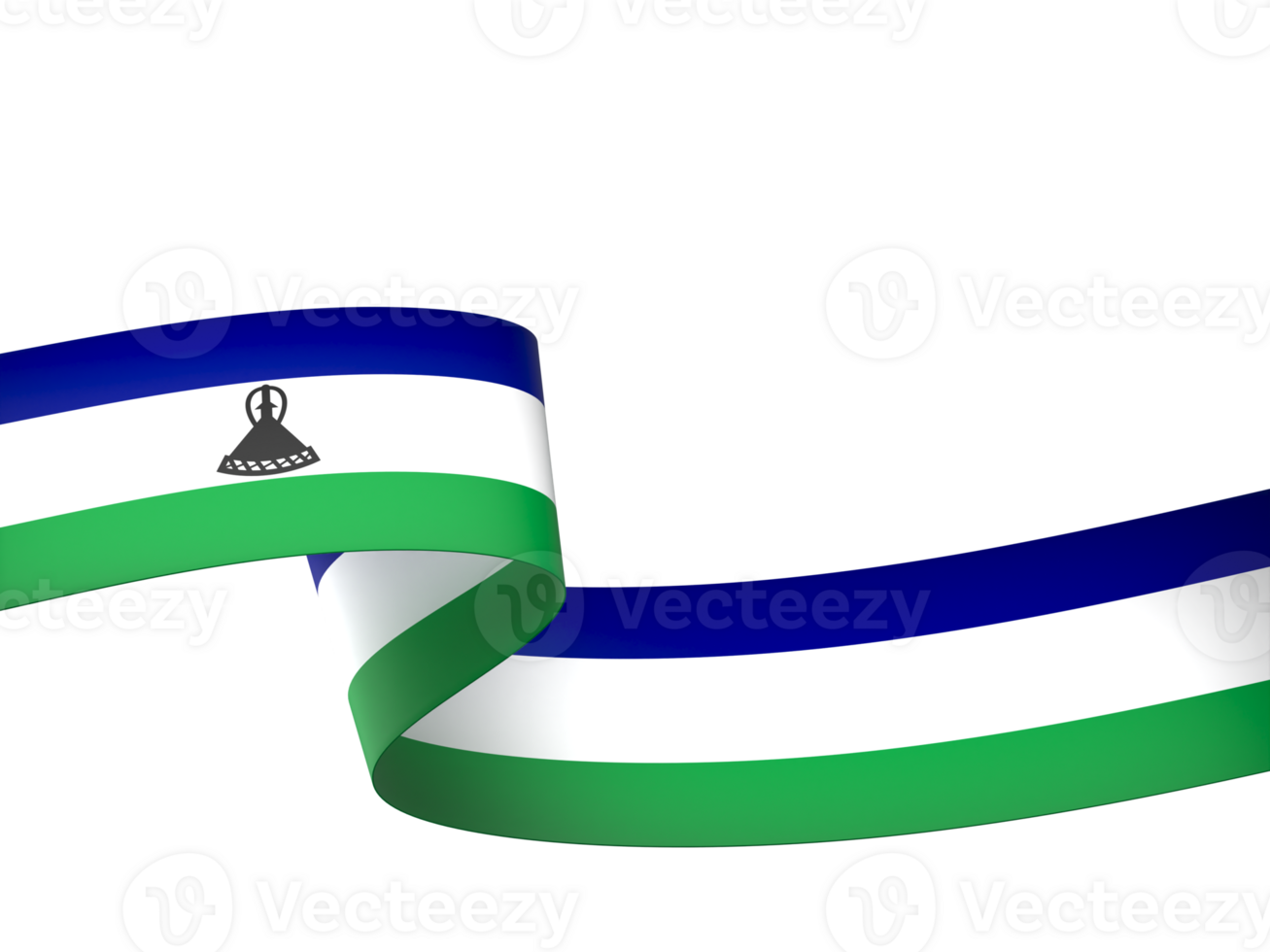 Lesotho flag element design national independence day banner ribbon png