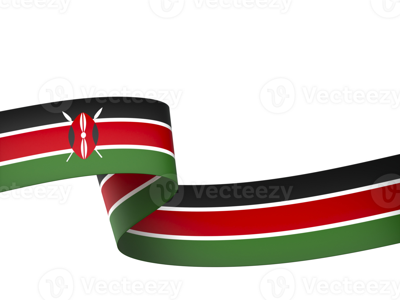 Kenya flag element design national independence day banner ribbon png