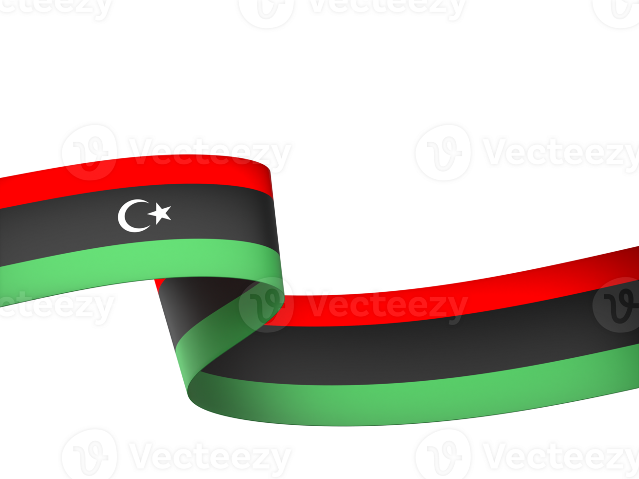 Libya flag element design national independence day banner ribbon png