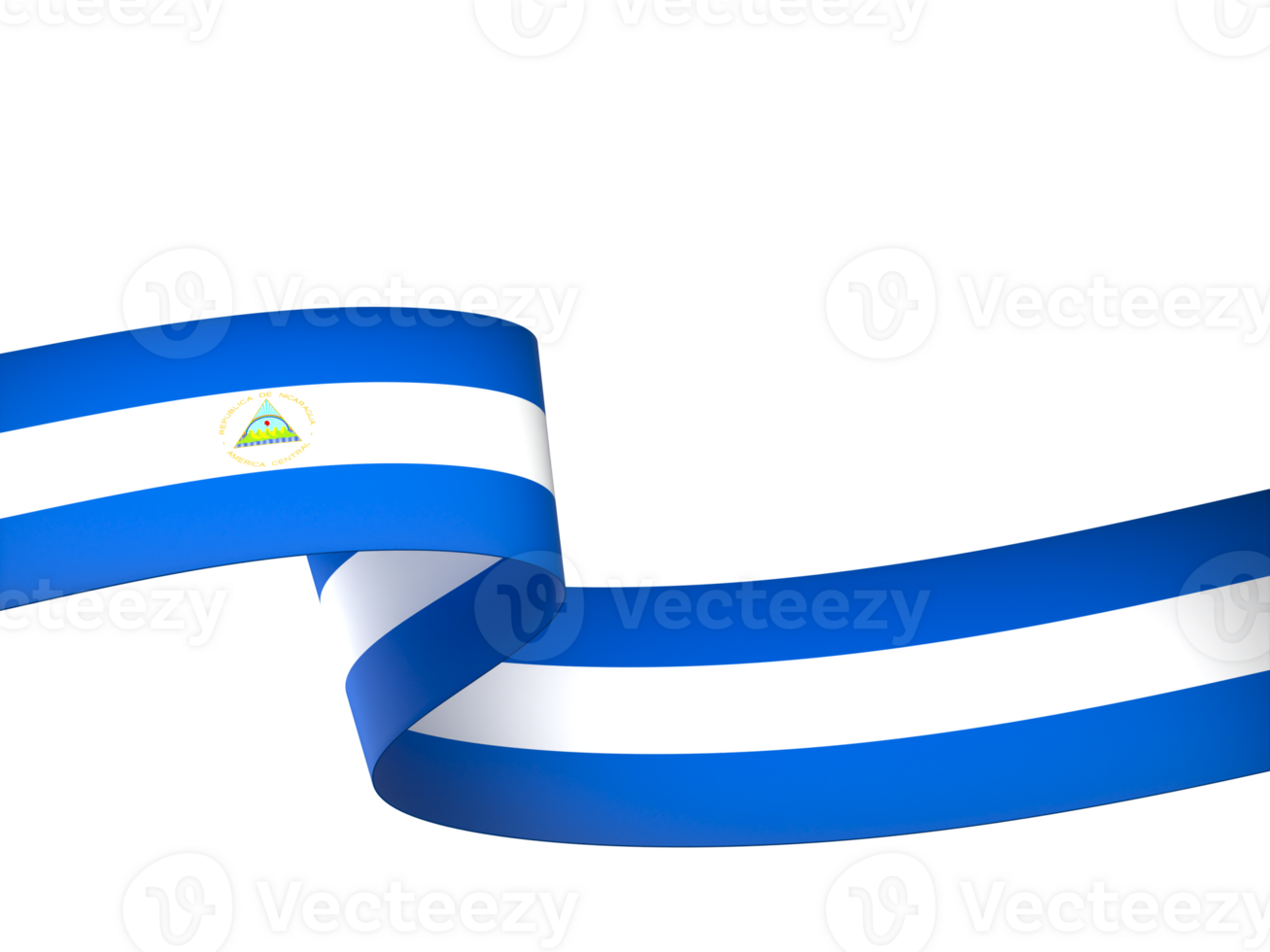 Nicaragua flag element design national independence day banner ribbon png