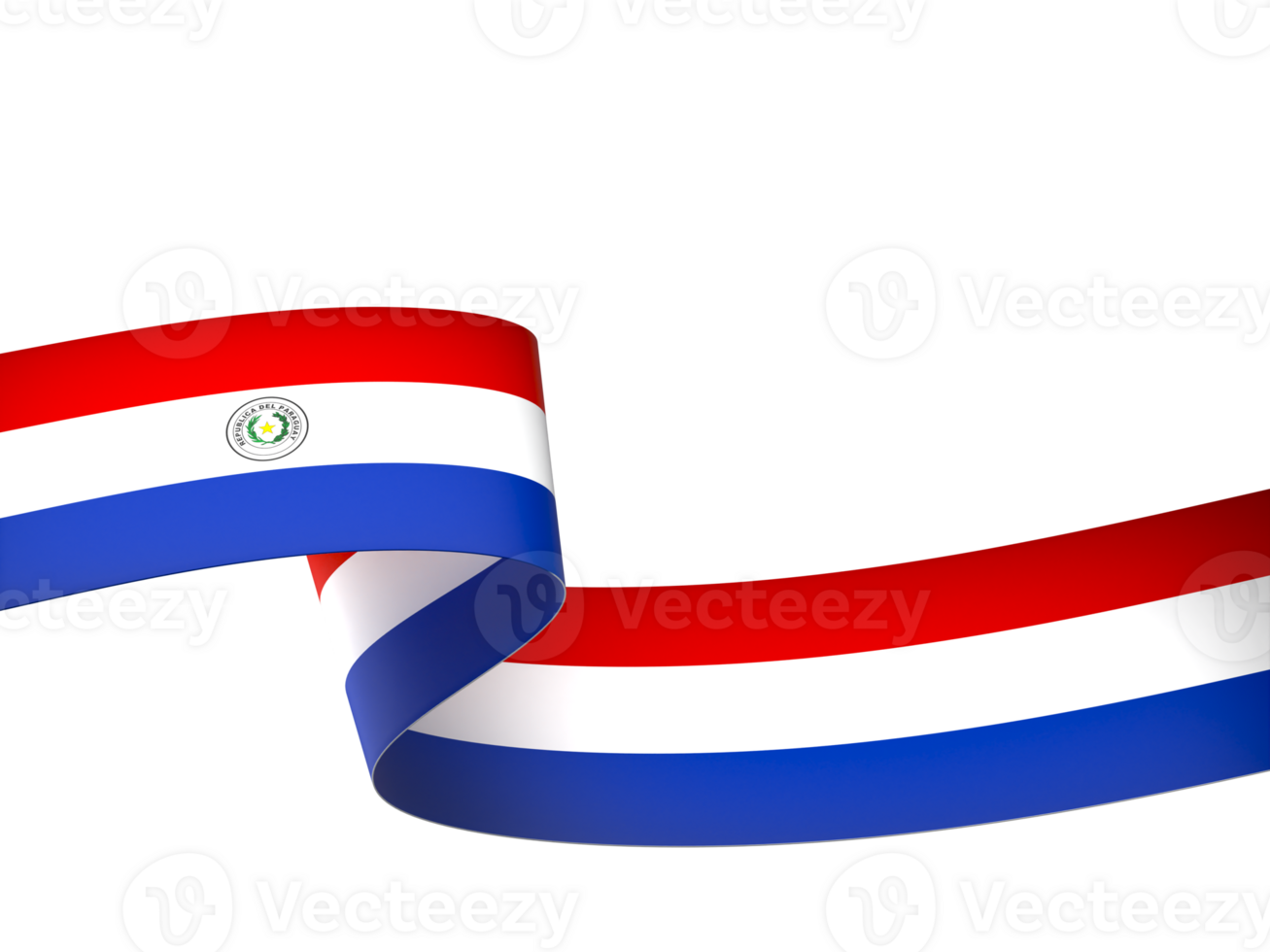 Paraguay flag element design national independence day banner ribbon png