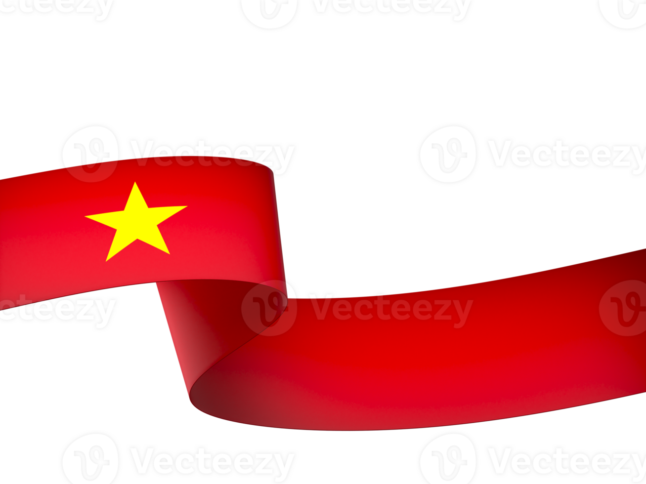 Vietnam flag element design national independence day banner ribbon png