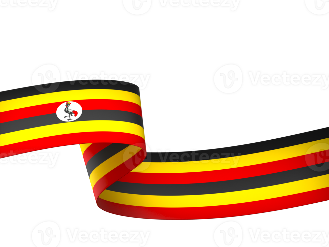 Uganda flag element design national independence day banner ribbon png
