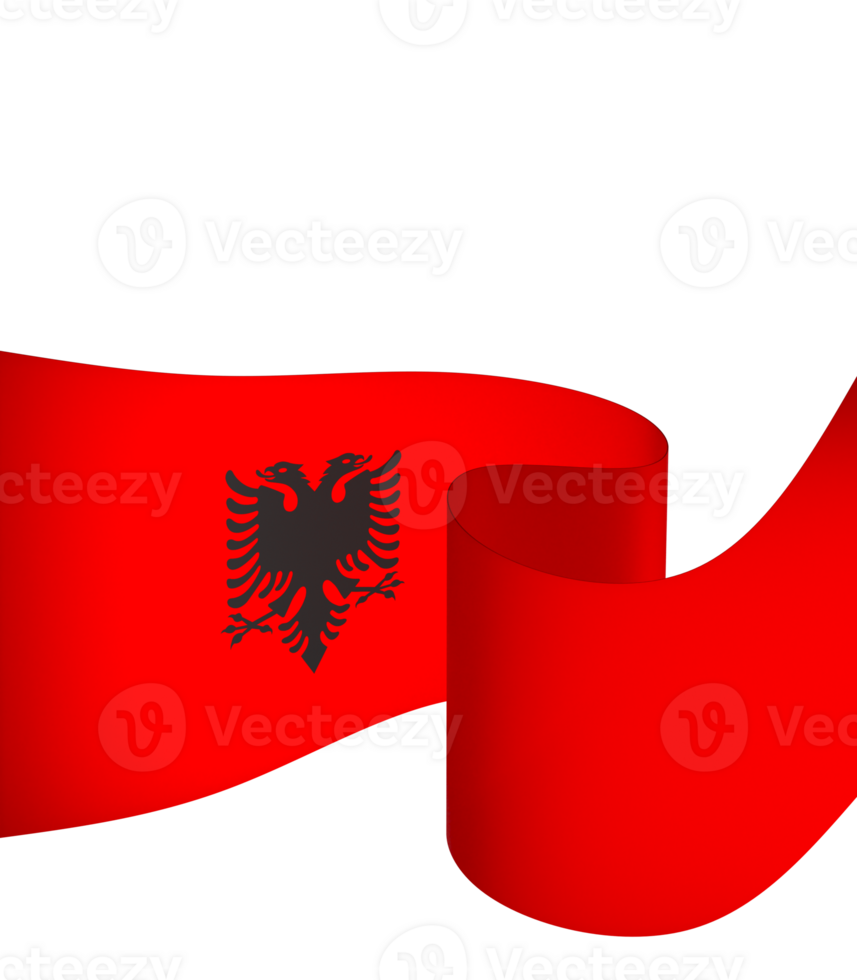 Albania flag element design national independence day banner ribbon png