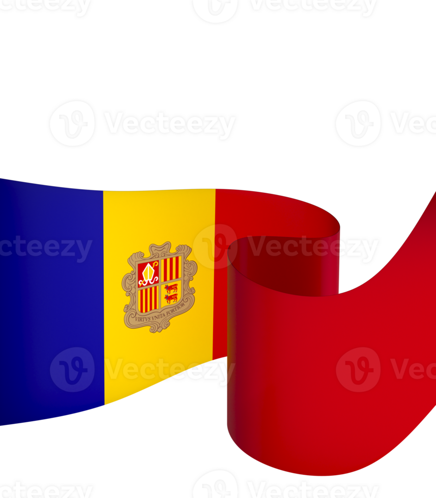 Andorra flag element design national independence day banner ribbon png