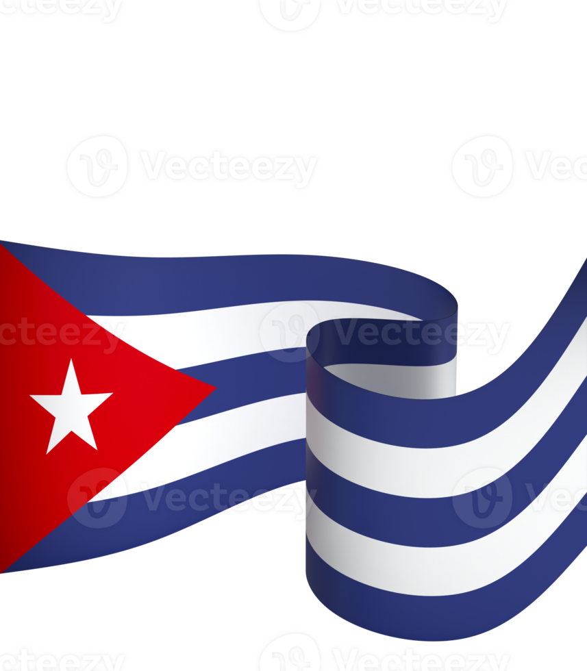 Cuba flag element design national independence day banner ribbon png