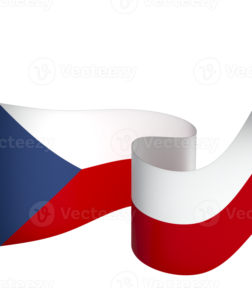 Czech Republic flag element design national independence day banner ribbon png