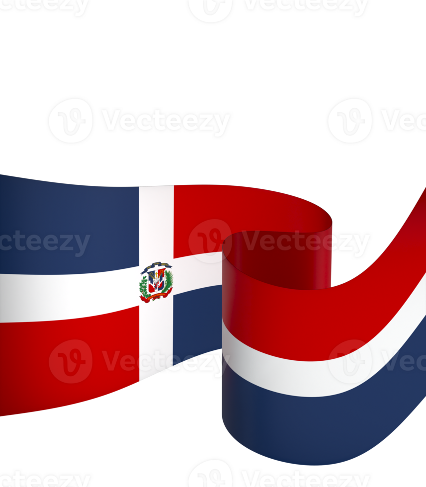 Dominican Republic flag element design national independence day banner ribbon png