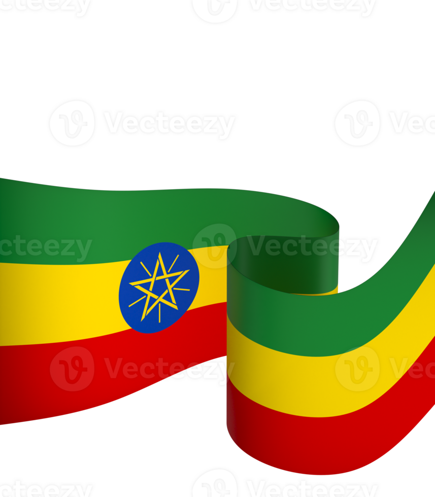 Ethiopia flag element design national independence day banner ribbon png