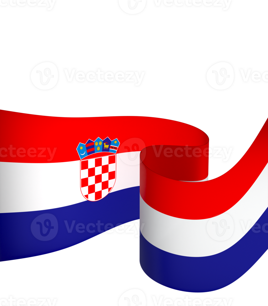 Croatia flag element design national independence day banner ribbon png