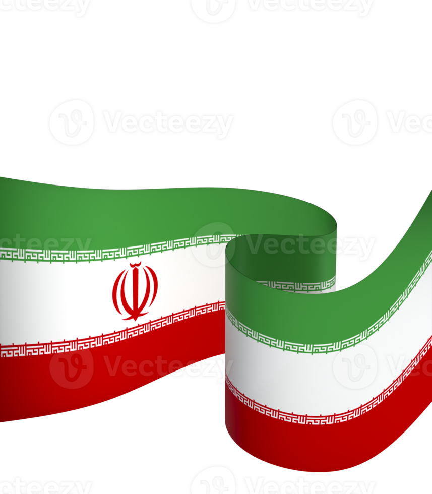 Iran flag element design national independence day banner ribbon png