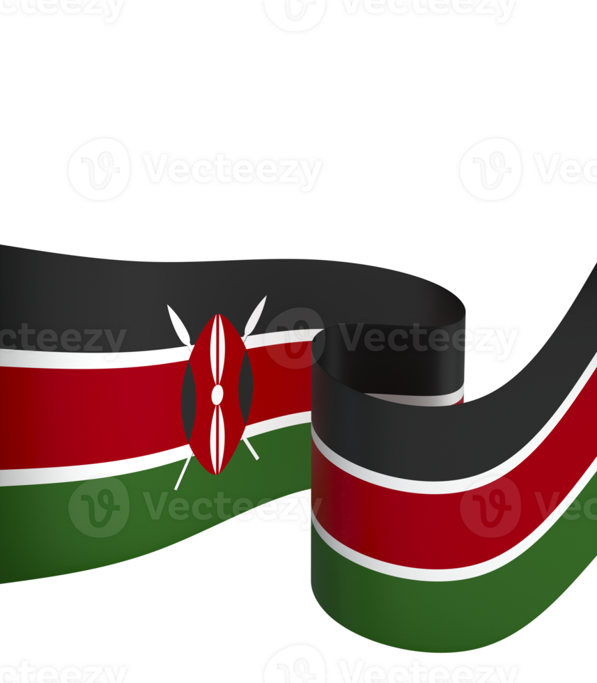 Kenya flag element design national independence day banner ribbon png