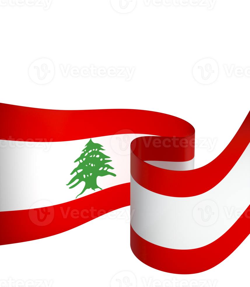 Lebanon flag element design national independence day banner ribbon png