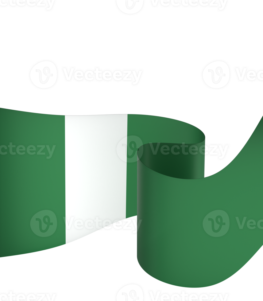 Nigeria flag element design national independence day banner ribbon png