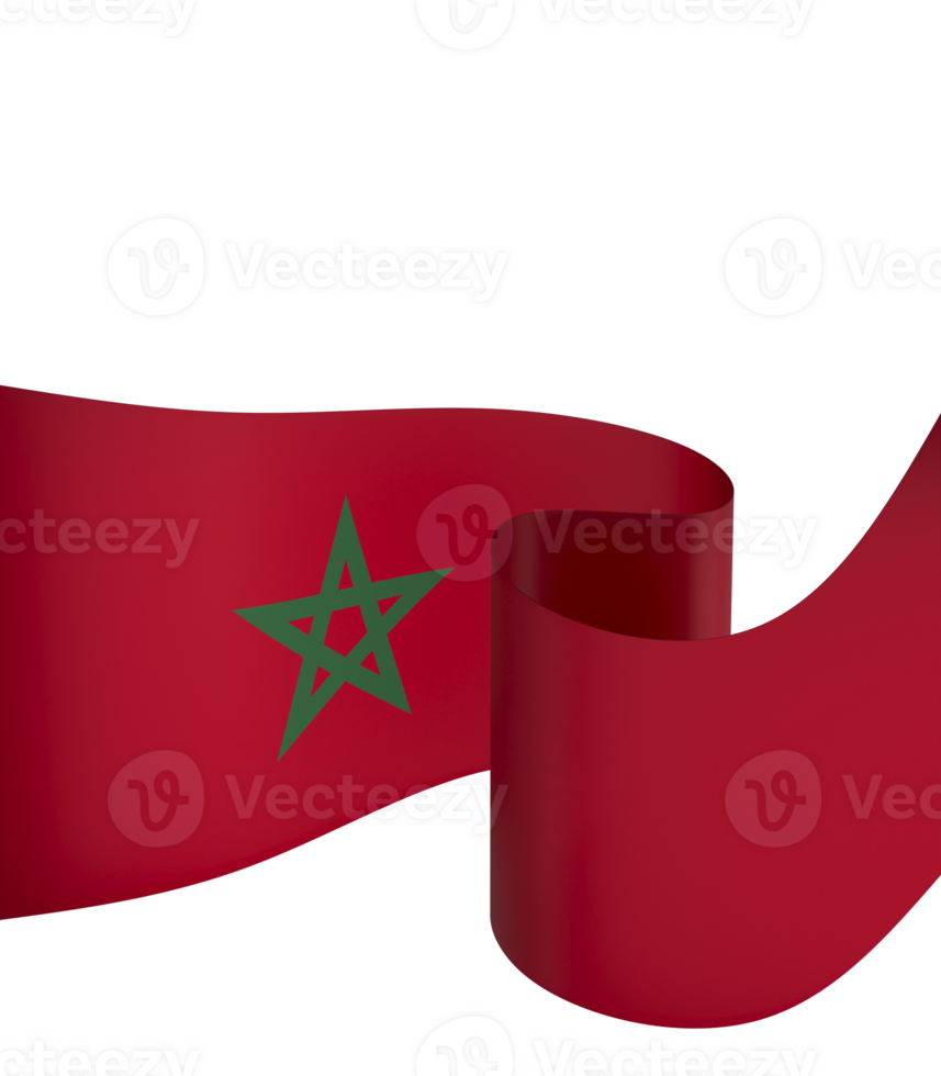 Morocco flag element design national independence day banner ribbon png