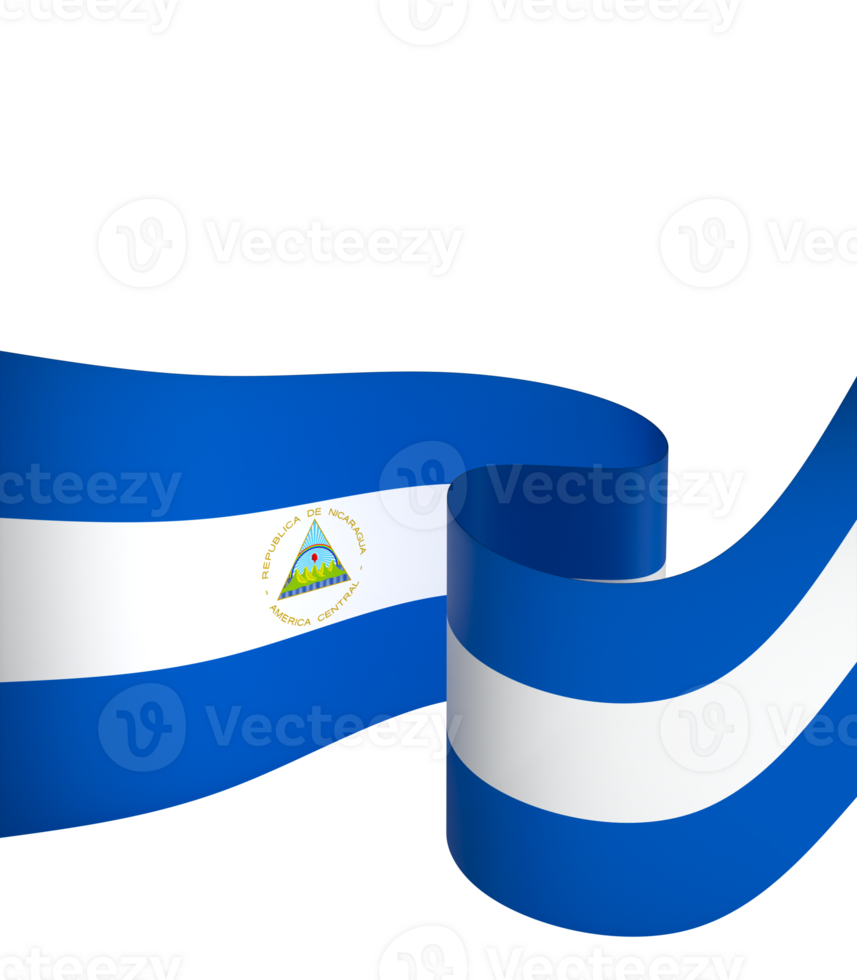 Nicaragua flag element design national independence day banner ribbon png