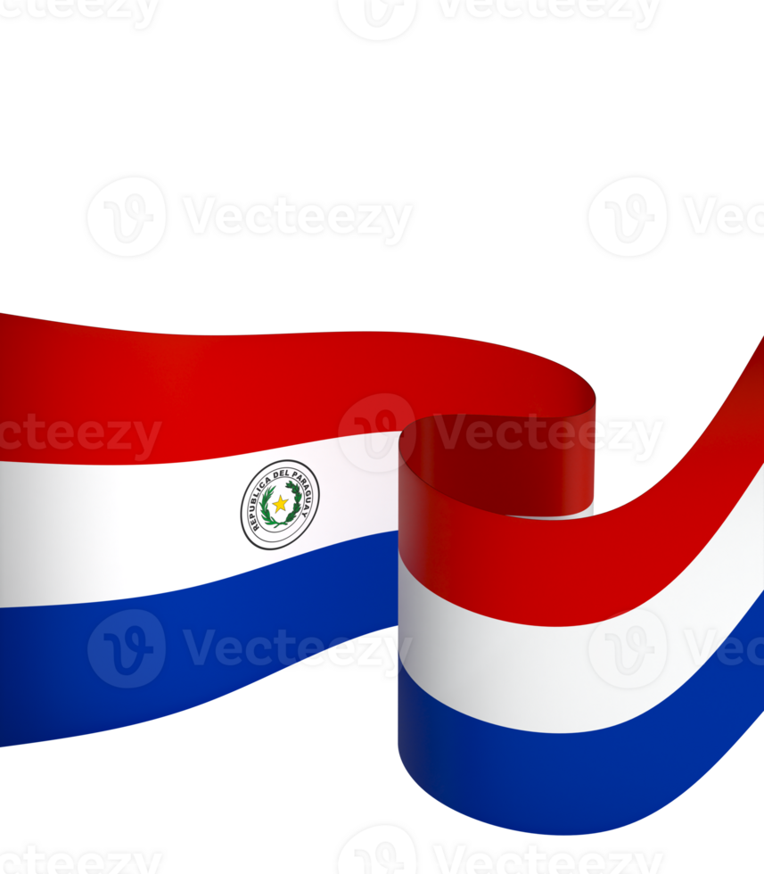 Paraguay flag element design national independence day banner ribbon png