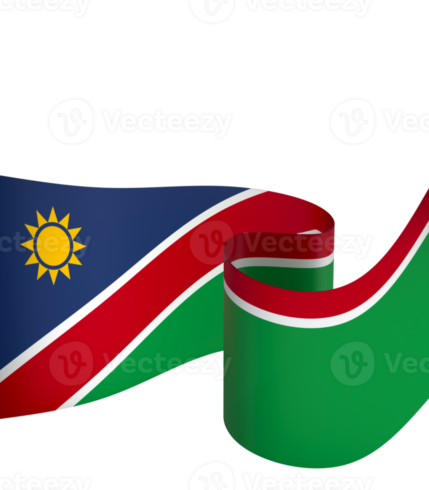 Namibia flag element design national independence day banner ribbon png