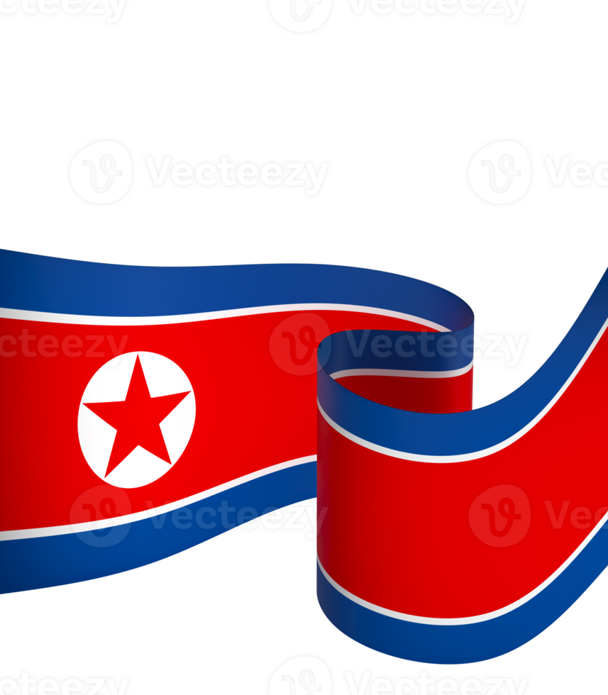 North Korea flag element design national independence day banner ribbon png