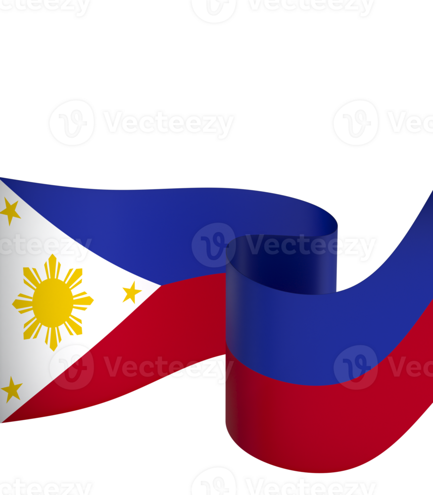 Philippines flag element design national independence day banner ribbon png