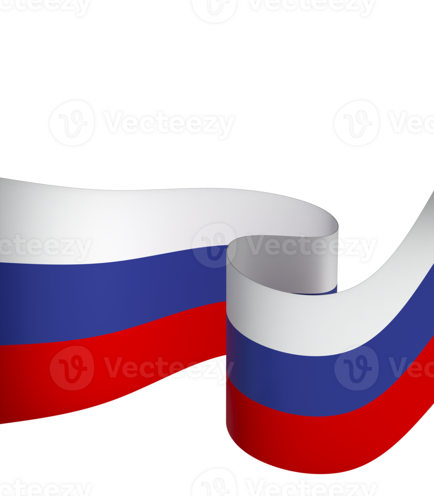 Russia flag element design national independence day banner ribbon png
