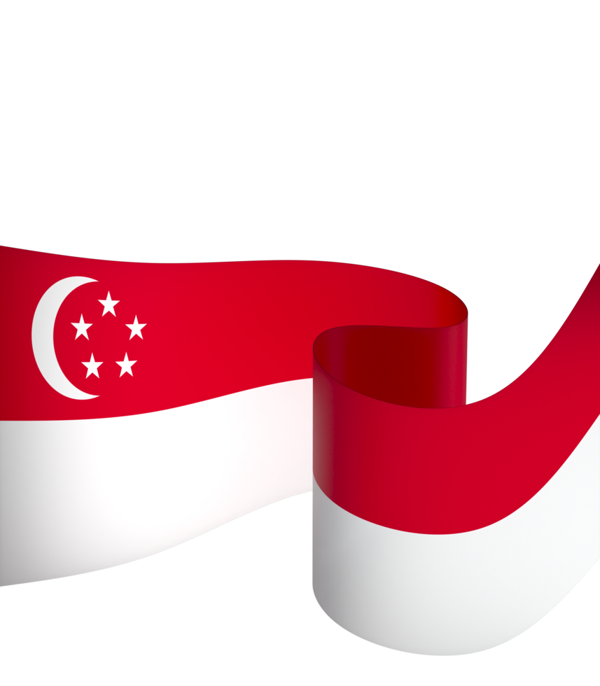 Singapore flag element design national independence day banner ribbon png