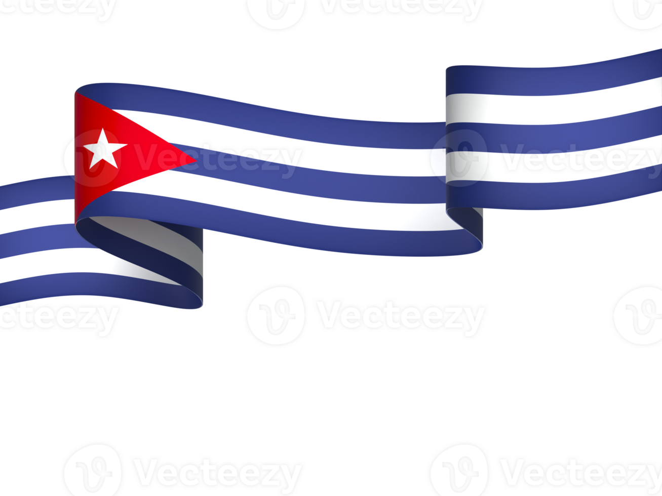 Cuba flag element design national independence day banner ribbon png