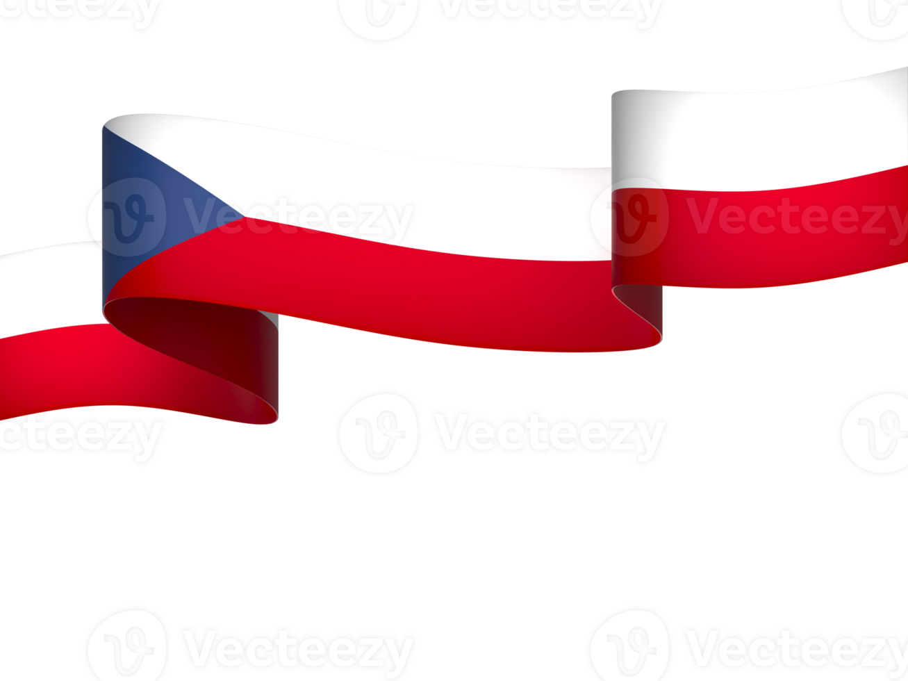 Czech Republic flag element design national independence day banner ribbon png