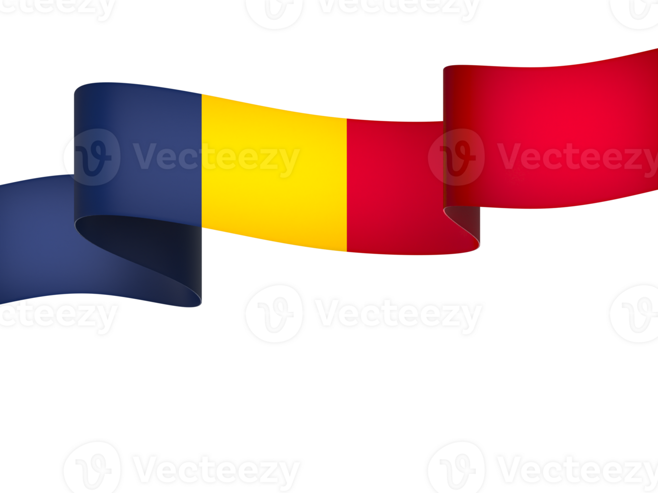 Chad flag element design national independence day banner ribbon png