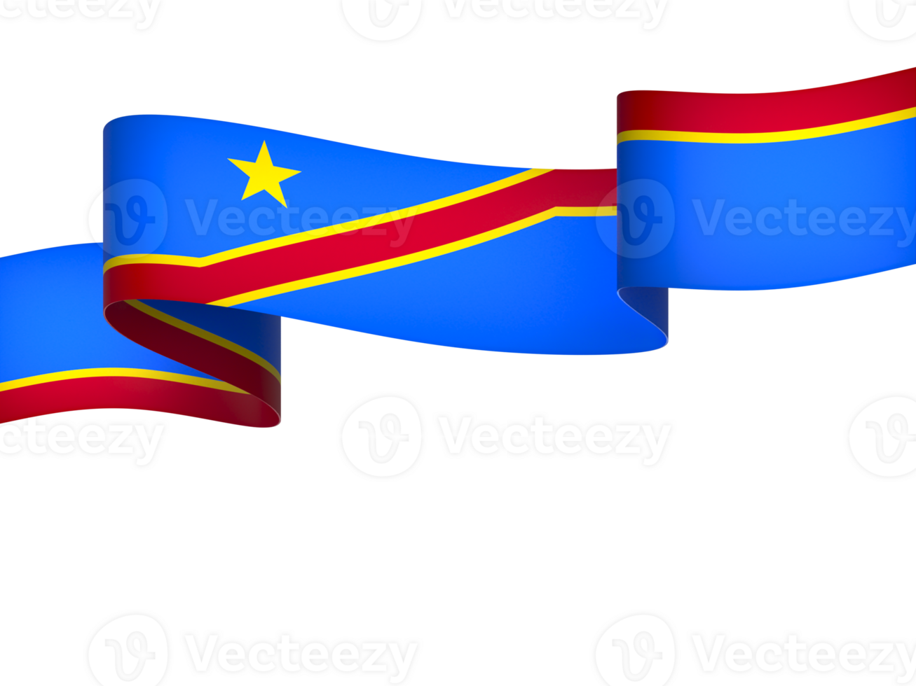 DR Congo flag element design national independence day banner ribbon png
