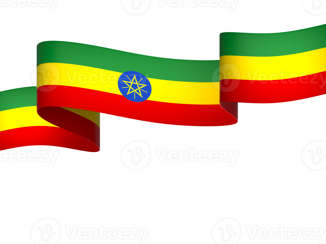 Ethiopia flag element design national independence day banner ribbon png