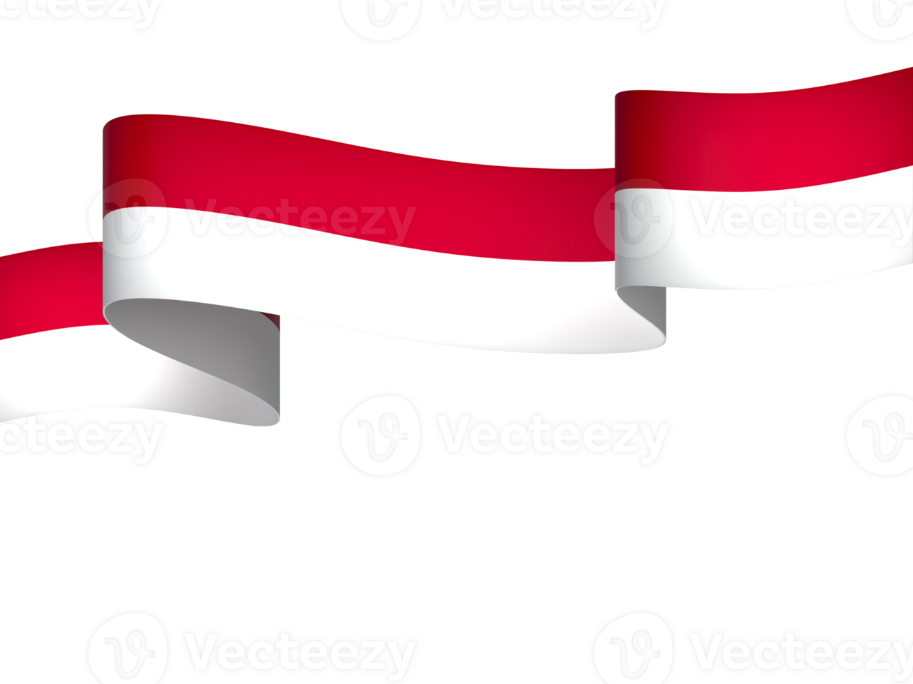 Indonesia flag element design national independence day banner ribbon png