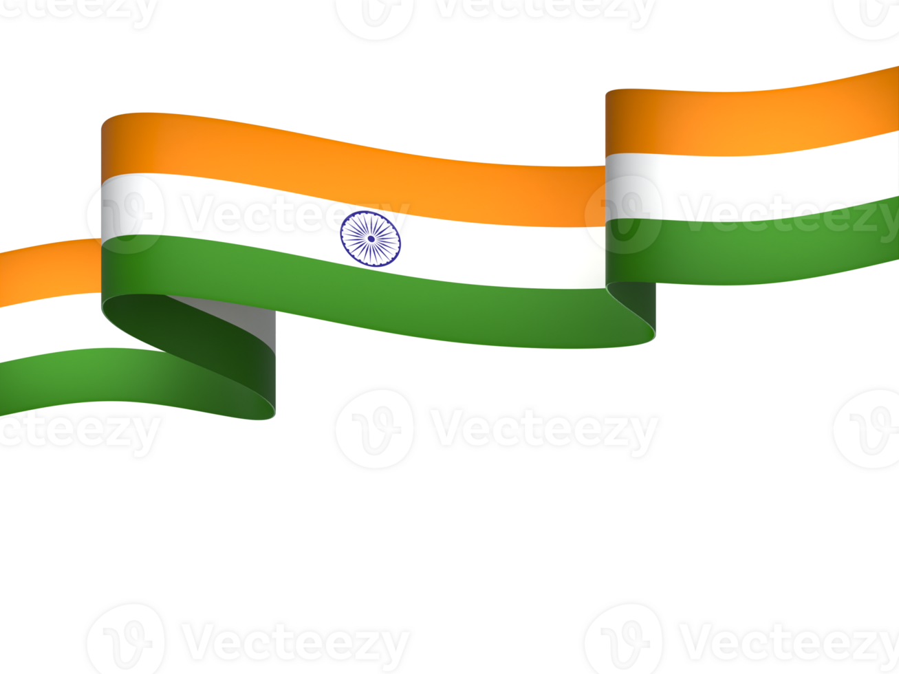 India flag element design national independence day banner ribbon png